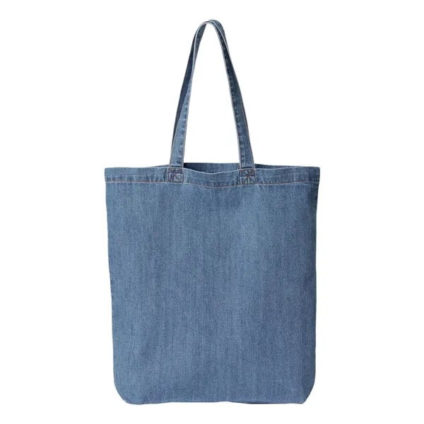 Liberty Bags Cotton Denim Gusseted Tote Bag - Liberty Bags Cotton Denim Gusseted Tote Bag - Image 4 of 4