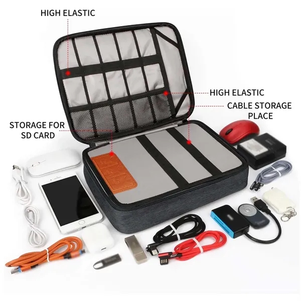 Versatile Double Layer Travel Electronic Accessories Bag - Versatile Double Layer Travel Electronic Accessories Bag - Image 2 of 4