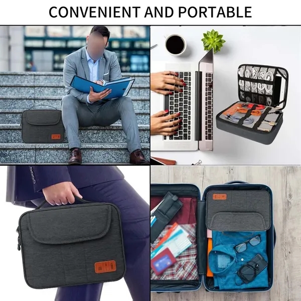 Versatile Double Layer Travel Electronic Accessories Bag - Versatile Double Layer Travel Electronic Accessories Bag - Image 4 of 4