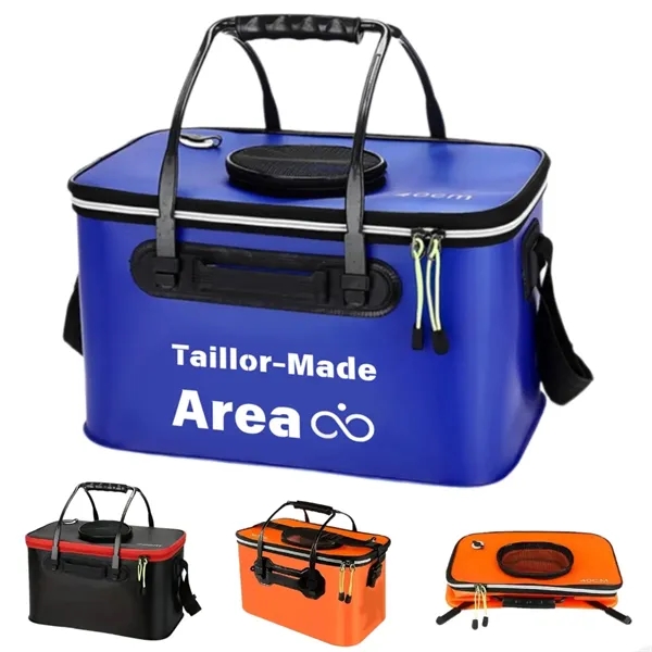 Custom EVA Folding Fishing Outdoor Bucket with Mesh Lid - Custom EVA Folding Fishing Outdoor Bucket with Mesh Lid - Image 0 of 7