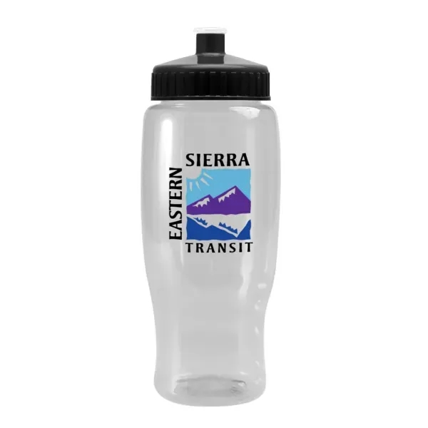 Custom Pedal Pusher 27oz Recycled Transparent Contour Bottle w/Push