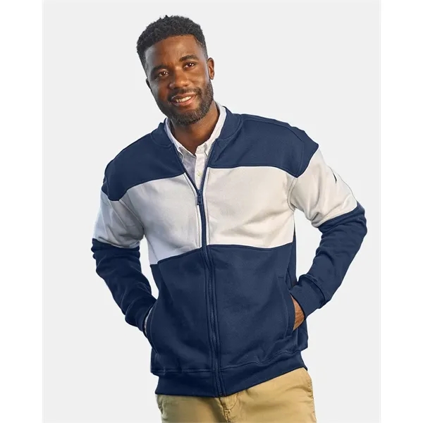 Nautica Unisex Anchor Fleece Colorblocked Bomber Jacket - Nautica Unisex Anchor Fleece Colorblocked Bomber Jacket - Image 0 of 4