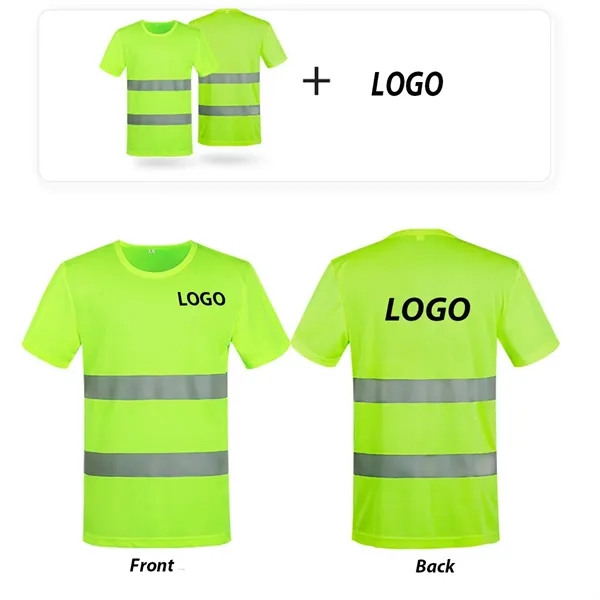 Reflective Safety Round Neck Short Sleeve T-shirt Vest - Reflective Safety Round Neck Short Sleeve T-shirt Vest - Image 1 of 1