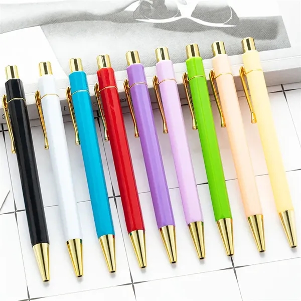 Custom Plastic Gold Hexagon Ballpoint Pen - Custom Plastic Gold Hexagon Ballpoint Pen - Image 1 of 19