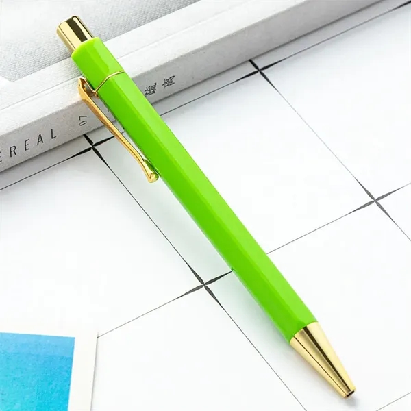 Custom Plastic Gold Hexagon Ballpoint Pen - Custom Plastic Gold Hexagon Ballpoint Pen - Image 9 of 19