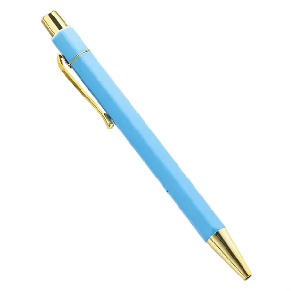Custom Plastic Gold Hexagon Ballpoint Pen - Custom Plastic Gold Hexagon Ballpoint Pen - Image 14 of 19