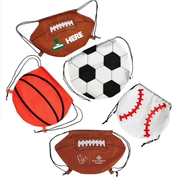 Sports Themed Drawstring Backpack - Sports Themed Drawstring Backpack - Image 0 of 1