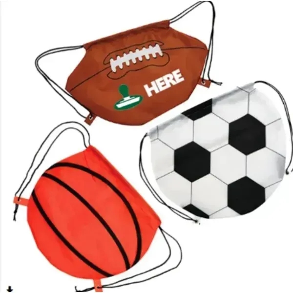Sports Themed Drawstring Backpack - Sports Themed Drawstring Backpack - Image 1 of 1