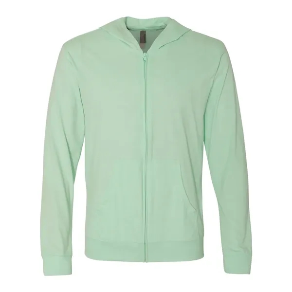 Next Level Unisex Sueded Long Sleeve Hooded Full Zip T-Shirt - Next Level Unisex Sueded Long Sleeve Hooded Full Zip T-Shirt - Image 1 of 2