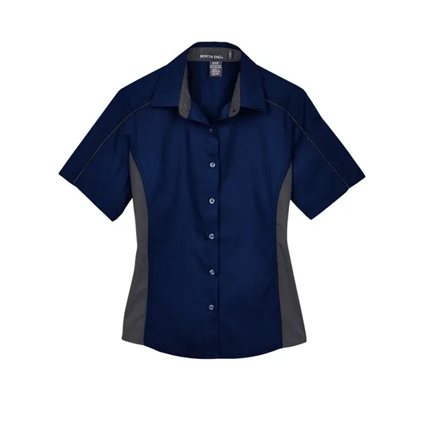 North End Women's Fuse Colorbloack Twill Short Sleeve Shirt - North End Women's Fuse Colorbloack Twill Short Sleeve Shirt - Image 1 of 6