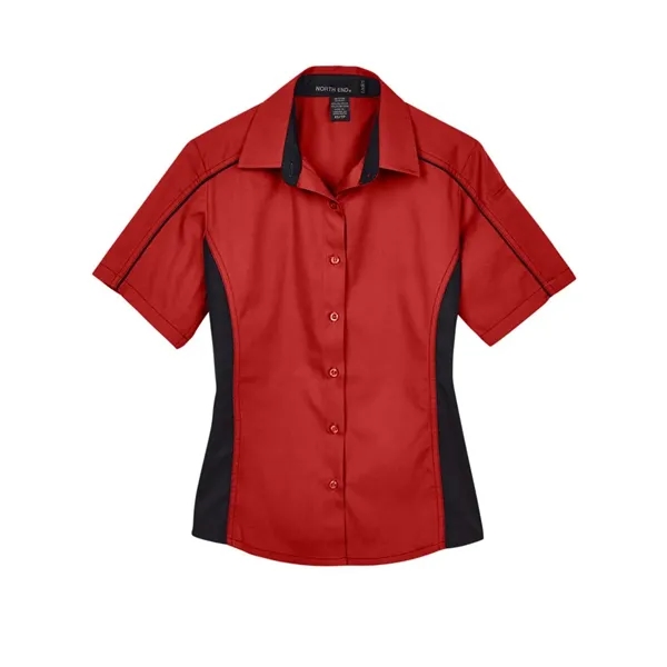 North End Women's Fuse Colorbloack Twill Short Sleeve Shirt - North End Women's Fuse Colorbloack Twill Short Sleeve Shirt - Image 3 of 6