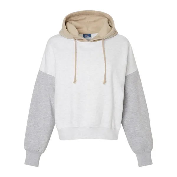 Custom MV Sport Women's Sueded Fleece Colorblocked Crop Hooded S...