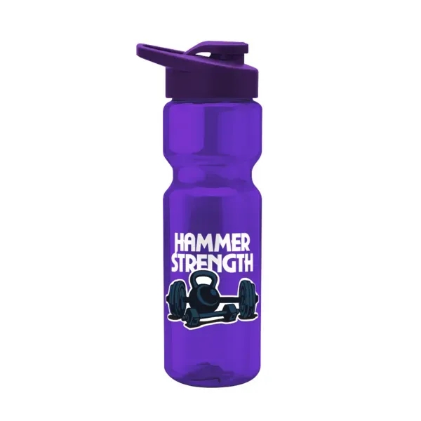 Tandem 28oz Recycled Transparent Bike Bottle w/Lid - Tandem 28oz Recycled Transparent Bike Bottle w/Lid - Image 5 of 11