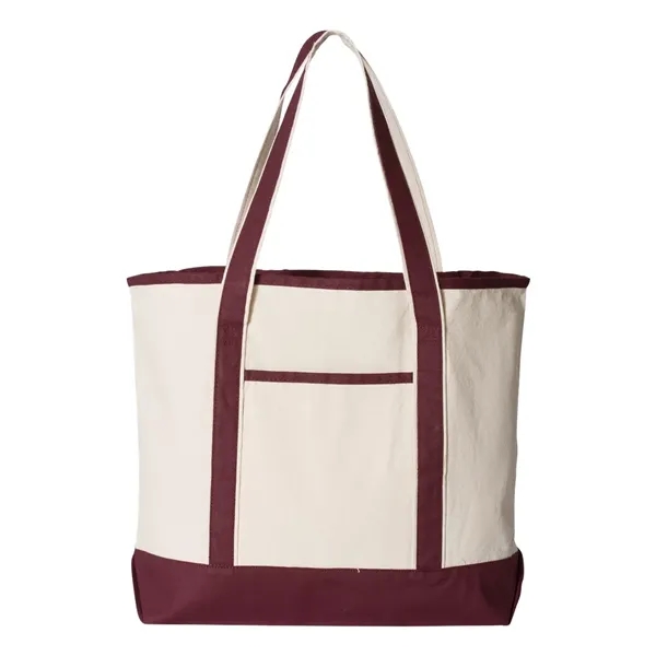 Q-Tees 34.6L Large Canvas Deluxe Tote - Q-Tees 34.6L Large Canvas Deluxe Tote - Image 7 of 18
