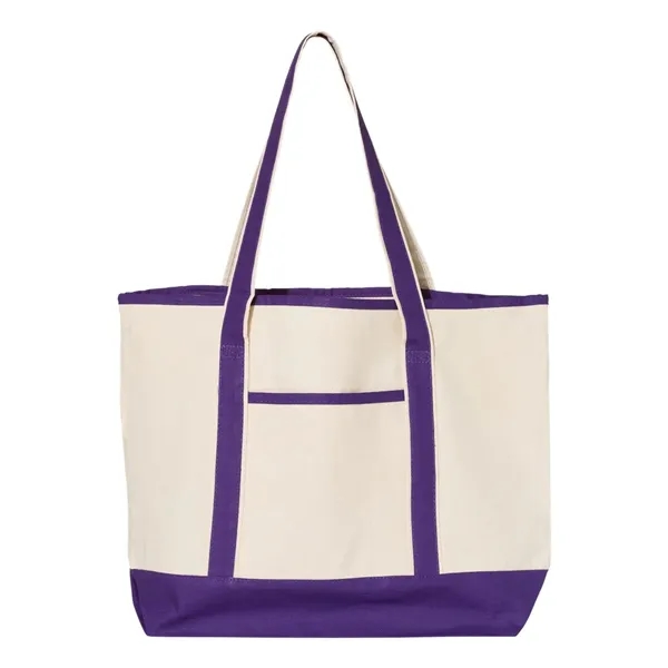 Q-Tees 34.6L Large Canvas Deluxe Tote - Q-Tees 34.6L Large Canvas Deluxe Tote - Image 13 of 18