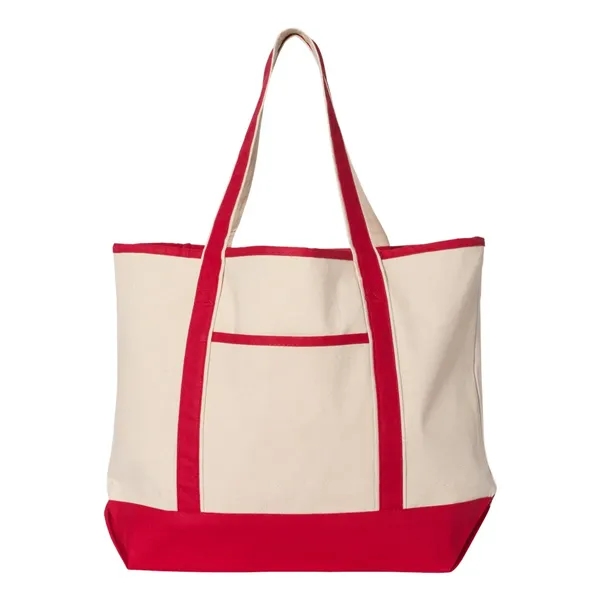 Q-Tees 34.6L Large Canvas Deluxe Tote - Q-Tees 34.6L Large Canvas Deluxe Tote - Image 15 of 18