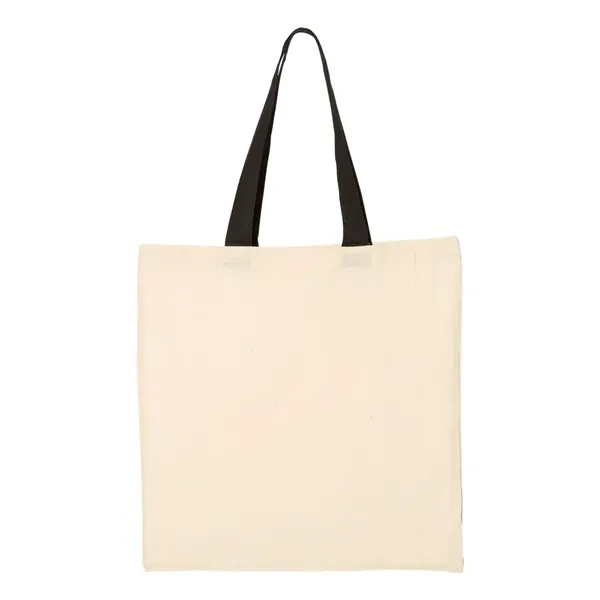 Q-Tees Economical Tote with Contrast-Color Handles - Q-Tees Economical Tote with Contrast-Color Handles - Image 2 of 40