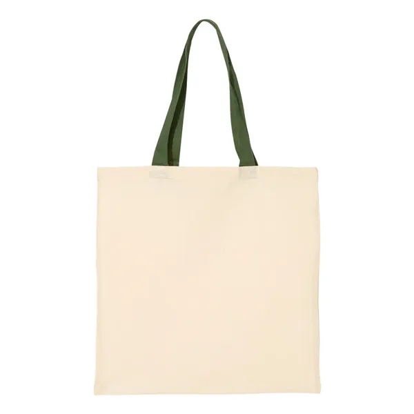 Q-Tees Economical Tote with Contrast-Color Handles - Q-Tees Economical Tote with Contrast-Color Handles - Image 7 of 40