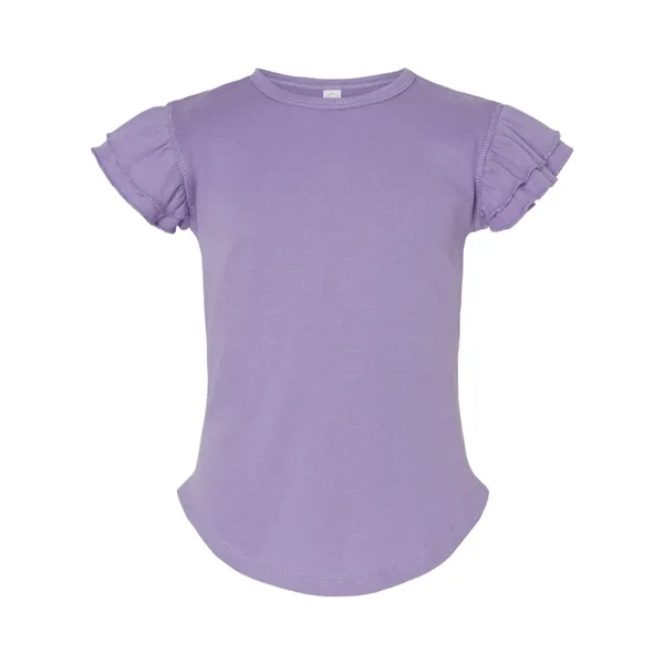 Rabbit Skins Toddler Flutter Sleeve Tee - Rabbit Skins Toddler Flutter Sleeve Tee - Image 3 of 10