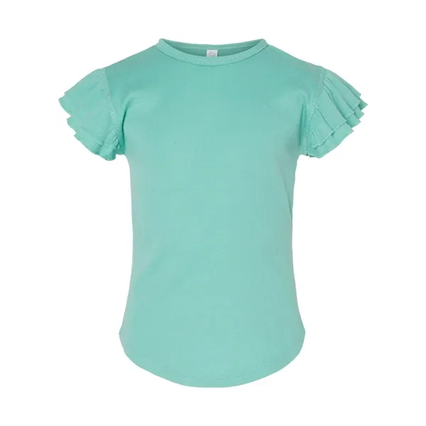 Rabbit Skins Toddler Flutter Sleeve Tee - Rabbit Skins Toddler Flutter Sleeve Tee - Image 6 of 10