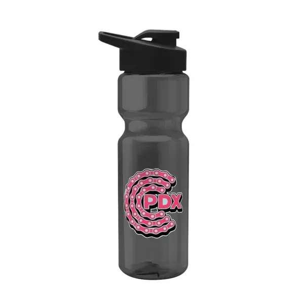 Blazer 28oz Transparent Bike Bottle w/Drink-thru Lid - Blazer 28oz Transparent Bike Bottle w/Drink-thru Lid - Image 2 of 9
