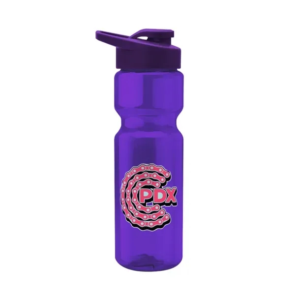 Blazer 28oz Transparent Bike Bottle w/Drink-thru Lid - Blazer 28oz Transparent Bike Bottle w/Drink-thru Lid - Image 6 of 9