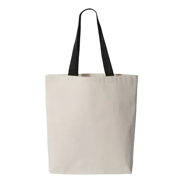 Custom Q-Tees 11L Canvas Tote with Contrast-Color Handles