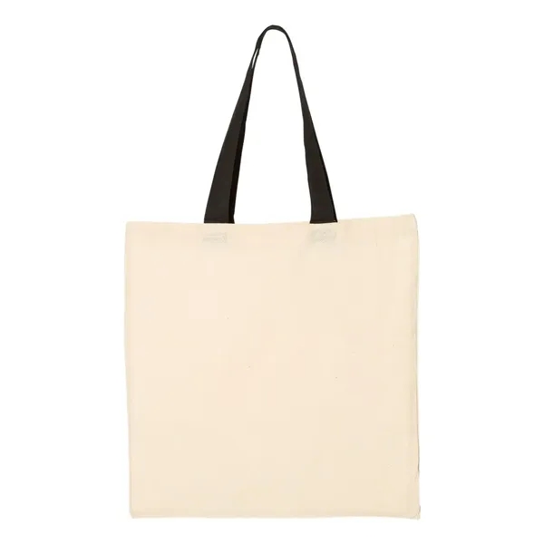 Custom Q-Tees Economical Tote with Contrast-Color Handles