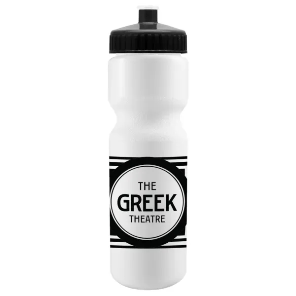 Custom Cyclo-Cross 28oz Bike Bottle - White w/Push-Pull Lid