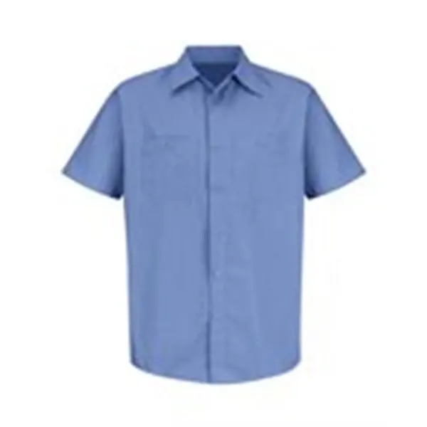 Red Kap Men's Industrial Stripe Short Sleeve Work Shirt - Red Kap Men's Industrial Stripe Short Sleeve Work Shirt - Image 0 of 2