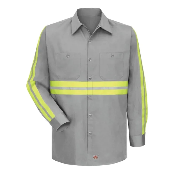 Red Kap Men's Enhanced Visibility Long Sleeve Cotton Work... - Red Kap Men's Enhanced Visibility Long Sleeve Cotton Work... - Image 1 of 4