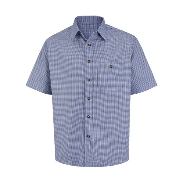 Red Kap Men's Mini-Plaid Uniform Short Sleeve Shirt - Red Kap Men's Mini-Plaid Uniform Short Sleeve Shirt - Image 0 of 4