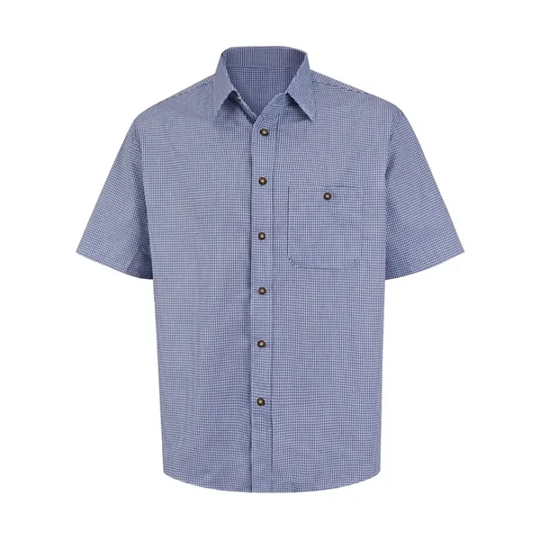 Red Kap Men's Mini-Plaid Uniform Short Sleeve Shirt - Red Kap Men's Mini-Plaid Uniform Short Sleeve Shirt - Image 3 of 4