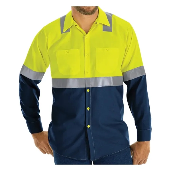 Red Kap Men's Tall Enhanced & Hi-Visibility Long Sleeve W... - Red Kap Men's Tall Enhanced & Hi-Visibility Long Sleeve W... - Image 0 of 10