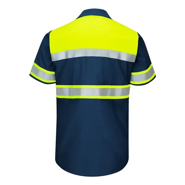 Red Kap Men's Hi-Visibility Colorblock Ripstop Short Slee... - Red Kap Men's Hi-Visibility Colorblock Ripstop Short Slee... - Image 4 of 4