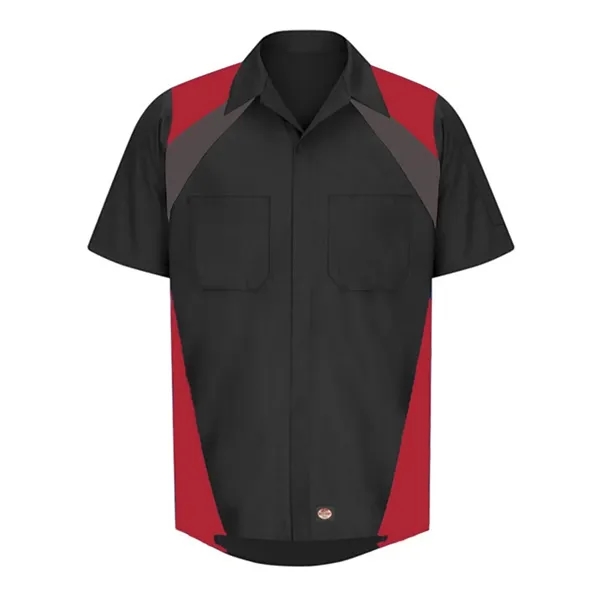 Red Kap Men's Tri-Color Short Sleeve Shop Shirt