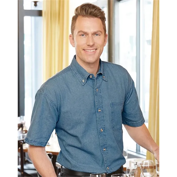 Sierra Pacific Men's Denim Short Sleeve Shirt - Sierra Pacific Men's Denim Short Sleeve Shirt - Image 0 of 9