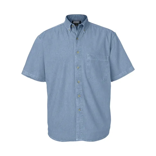 Sierra Pacific Men's Denim Short Sleeve Shirt - Sierra Pacific Men's Denim Short Sleeve Shirt - Image 7 of 9