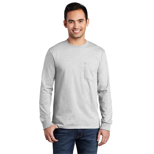 Port & Co Tall Long Sleeve Essential Pocket Tee. - Port & Co Tall Long Sleeve Essential Pocket Tee. - Image 3 of 36
