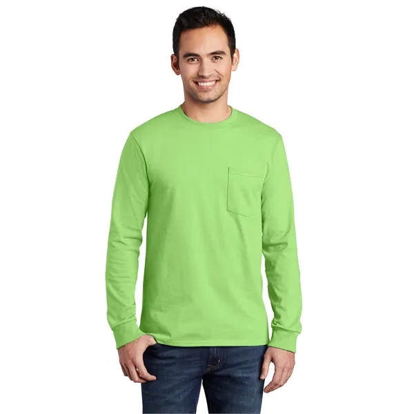Port & Co Tall Long Sleeve Essential Pocket Tee. - Port & Co Tall Long Sleeve Essential Pocket Tee. - Image 10 of 36