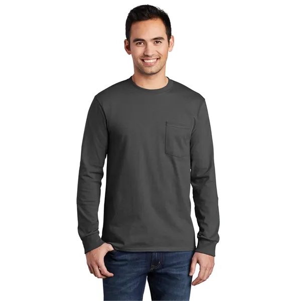 Port & Co Tall Long Sleeve Essential Pocket Tee. - Port & Co Tall Long Sleeve Essential Pocket Tee. - Image 18 of 36