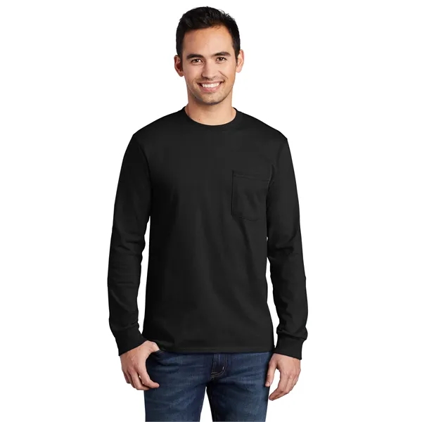 Port & Co Tall Long Sleeve Essential Pocket Tee. - Port & Co Tall Long Sleeve Essential Pocket Tee. - Image 23 of 36