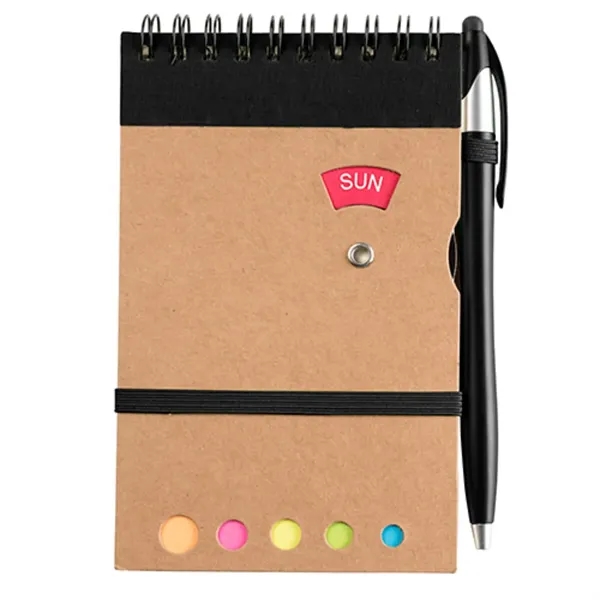 Jot & Go 3.75 x 5.75 Cardboard Spiral Journal with Pen - Jot & Go 3.75 x 5.75 Cardboard Spiral Journal with Pen - Image 7 of 10