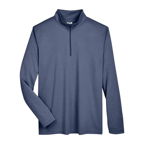 Team 365 Men's Zone Sonic Heather Performance Quarter-Zip... - Team 365 Men's Zone Sonic Heather Performance Quarter-Zip... - Image 7 of 16
