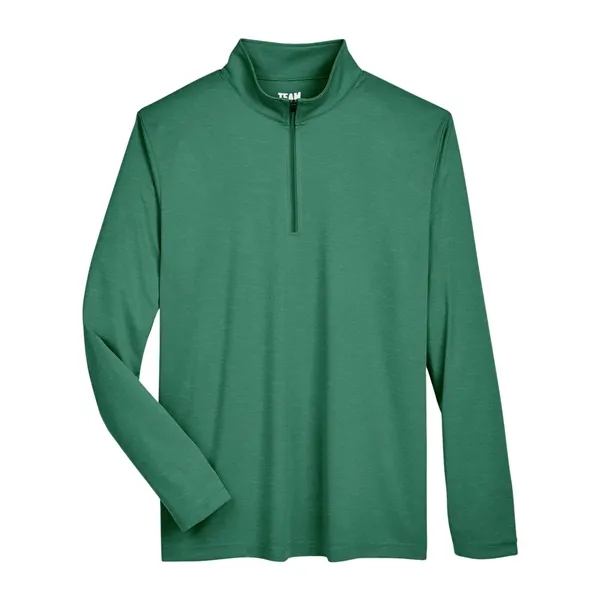Team 365 Men's Zone Sonic Heather Performance Quarter-Zip... - Team 365 Men's Zone Sonic Heather Performance Quarter-Zip... - Image 9 of 16