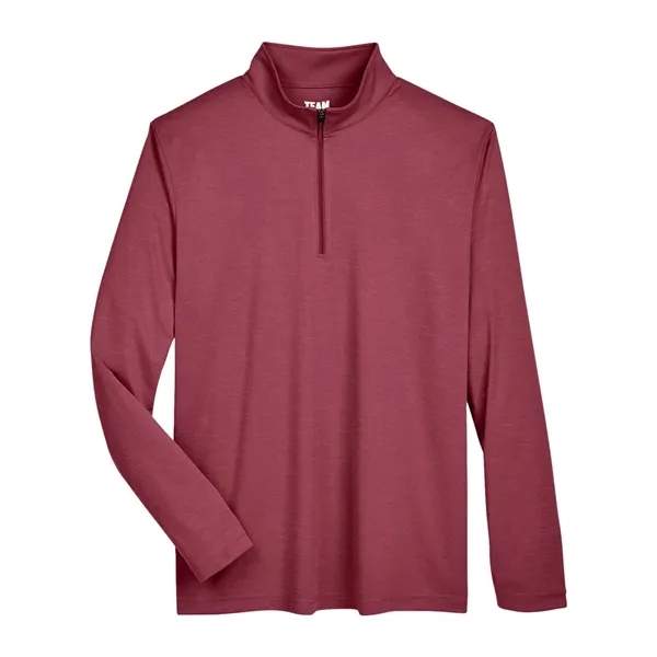 Team 365 Men's Zone Sonic Heather Performance Quarter-Zip... - Team 365 Men's Zone Sonic Heather Performance Quarter-Zip... - Image 11 of 16