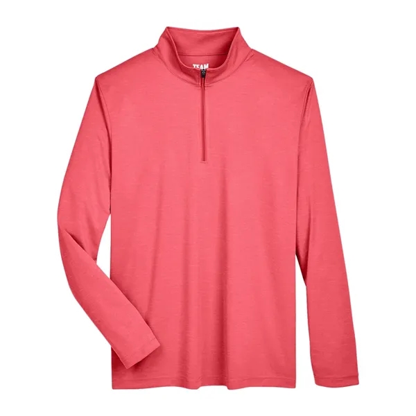 Team 365 Men's Zone Sonic Heather Performance Quarter-Zip... - Team 365 Men's Zone Sonic Heather Performance Quarter-Zip... - Image 13 of 16
