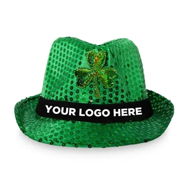 St Patrick's Light Up Sequin Fedora Hat - St Patrick's Light Up Sequin Fedora Hat - Image 3 of 4