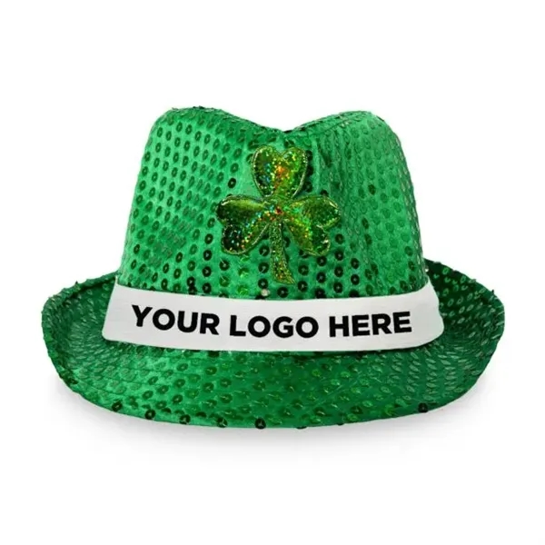 St Patrick's Light Up Sequin Fedora Hat - St Patrick's Light Up Sequin Fedora Hat - Image 4 of 4