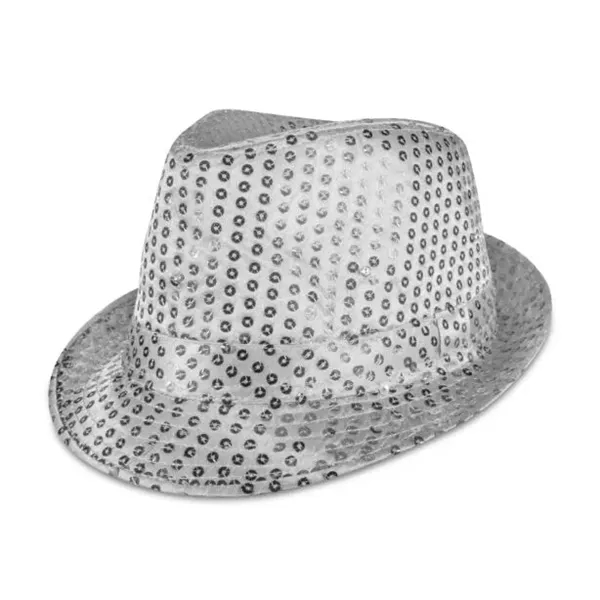 Silver Sequin LED Fedora Hat (Imprintable Bands Available) - Silver Sequin LED Fedora Hat (Imprintable Bands Available) - Image 5 of 5